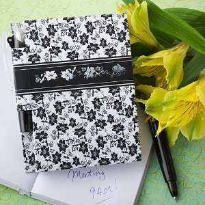    Baby Keepsake: White flourish design memo book and pen sets: Baby