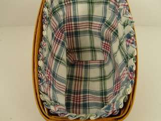 Longaberger Small Vegetable Sled Basket With Fabric Liner 1995  