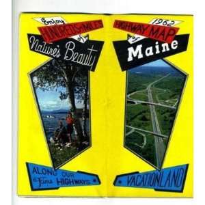   1962 Highway Map of Maine Vacationland Natures Beauty 