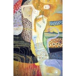  Oil Painting Sea Serpents Gustav Klimt Hand Painted Art 