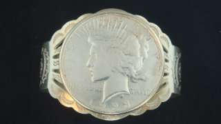 1923 US American Peace Eagle Silver Dollar Coin .900 Bracelet .925 