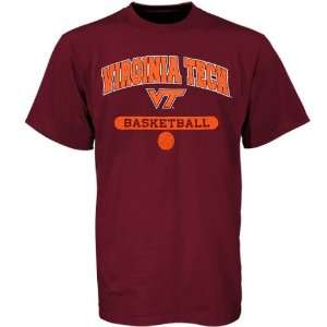  Virginia Tech Hokies Maroon Basketball T shirt: Sports & Outdoors
