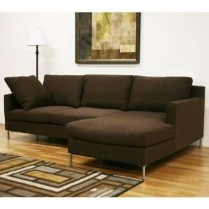   Florence Brown Twill Fabric Modern Sectional Sofa