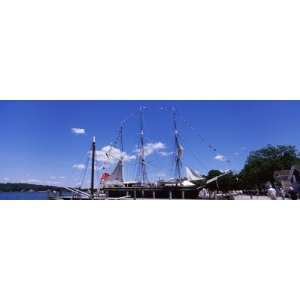 Sailboats in a River, Mystic, New London County, Connecticut, USA by 
