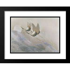 Keiichi Nishimura Framed and Double Matted Art 33x41 Cranes Over 