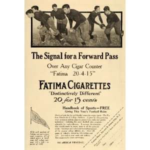   Cigarettes Football Forward Pass   Original Print Ad