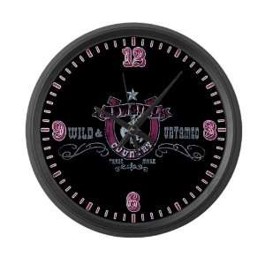    Large Wall Clock Cowgirl Country Wild and Untamed 