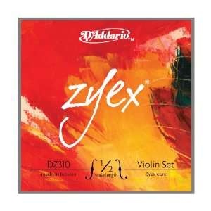  DAddario Zyex Violin String Set, 1/2 Scale, Medium 