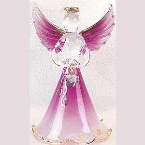 Pink Angel Glass Figurine   3.5H