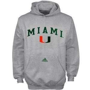 adidas Miami Hurricanes Ash Youth Turbo Hoody Sweatshirt:  