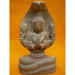   Guru Patanjali Carved Stone Sculpture India 6.5 Inch