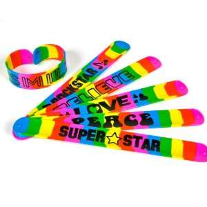  Rainbow Slap Peace Love Diva Bracelets (1Dz) Toys & Games