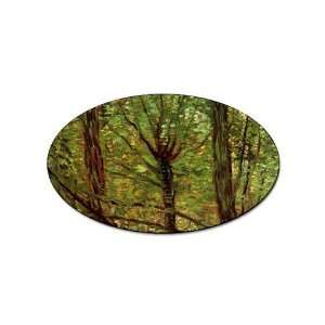 Trees and Undergrowth By Vincent Van Gogh Oval Sticker 