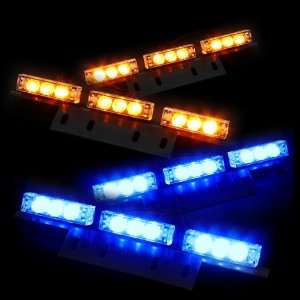  36 Bright Amber and Blue LED Law Enforcement Flash Strobe Lights 
