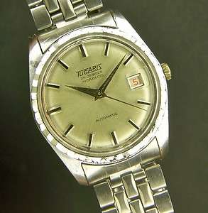 VINTAGE TUGARIS AUTOMATIC SWISS MADE MENS WATCH ALL STAINLESS STEEL 