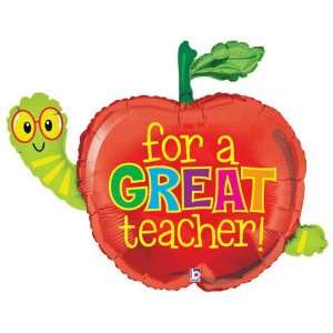    For a Great Teacher Apple and Worm 40 Mylar Balloon Toys & Games