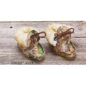  Camo Leather Baby Moccasin with Wool (S,Advantage Timber 