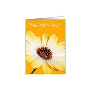 Auntie Birthday Card   Sunny Flower against an Orange Background Card