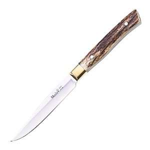 Muela of Spain 8.00 in. Stag Handle, Plain Edge Fixed Blade Knife w 