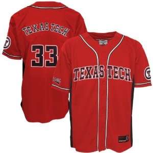  Texas Tech Red Raiders #33 Scarlet Rocket Baseball Jersey 