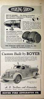 1948 Sterling Fire sirens & Boyer Fire Apparatus AD  