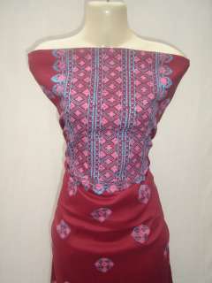Maroon Salwar Shalwar Kameez Sari Cotton Fabric Pakistani Custom Dress 