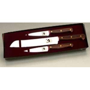  Grohmann Knives Full Tang 3 pc Rosewood Kitchen Set 