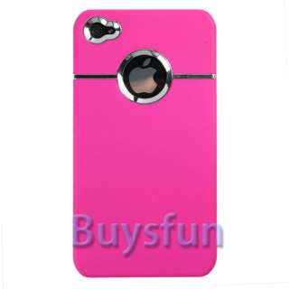   Hot pink Hard Case Cover w/ Chrome For Apple iPhone 4 4G 4S  