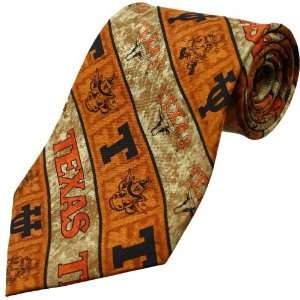  Texas Longhorns Silk Striped Tie: Sports & Outdoors