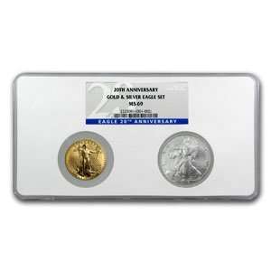  2006 W 2 Coin Gold & Silver American Eagle Set MS 69 NGC 