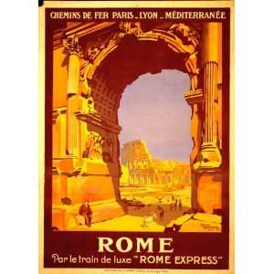  1921 Travel Poster Rome Express by Roger Broders