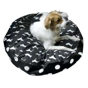 Happy Hounds Scout Deluxe Round Dog Bed, Extra Small 24 Inch, Black 