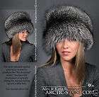 LUXE SILVER black fox fur hat chapeau renard ARGENTE
