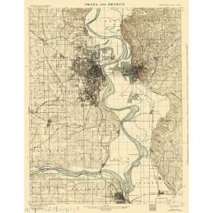  USGS TOPO MAP OMAHA & VICINITY QUAD NE/IA 1898: Home 