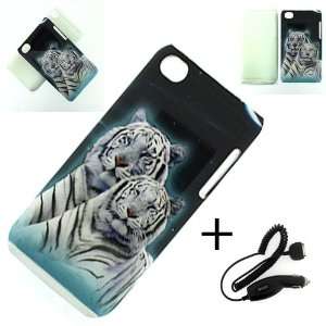   GENERATION DUAL HYBRID CASE TWIN WHITE TIGERS COVER CASE + CAR CHARGER