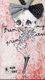 Sweet Punk visual kei Gothic skull Pink gallus Vest top  