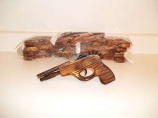 LOT OF 10 WOODEN RUBBER BAND SHOOTING TOY HAND GUNS  