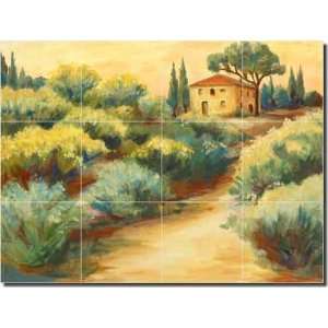Tuscan Yellow Broom Villa by Joanne Morris   Landscape Ceramic Tile 