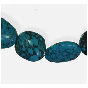 Turquoise Spiderweb Nugget Beads Strand 20mm Genuine Natural Turquoise 