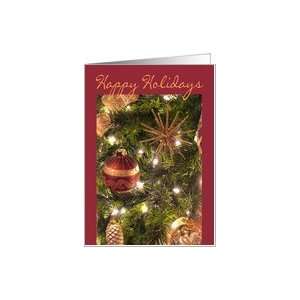  Happy Holidays, tree & ornaments Card Health & Personal 
