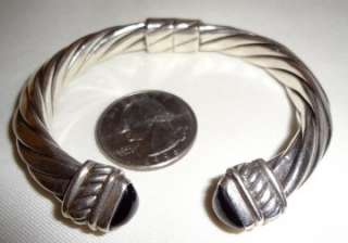   Silpada .925 Sterling Silver Black Onyx Twisted Cuff Bracelet B0761
