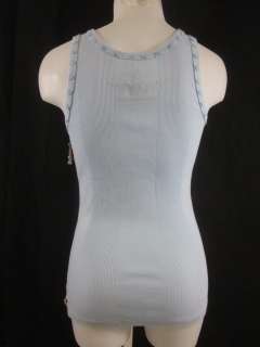You are bidding on a NWT TWISTED HEART Blue Embroidered Beaded Tank 