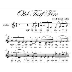  Old Turf Fire Easy Violin Sheet Music Traditional Celtic 