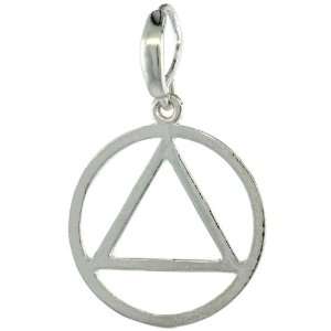  Sterling Silver Sobriety Symbol Recovery Pendant, 1 1/4 in 