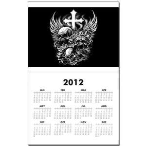  Calendar Print w Current Year God Is My Judge Skulls Cross 