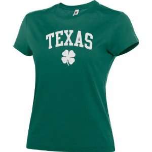  Texas Longhorns Womens Texas Shamrock T Shirt: Sports 