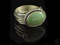 QVC .925 Sterling Silver Green Turquoise Ring Size 7  