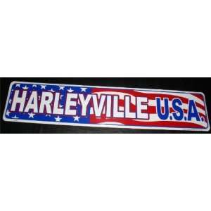  Harleyville USA Harley Biker Street Parking Novelty Metal 