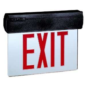   Lit Surface Mount Exit Sign, Black with Red Letters: Home Improvement