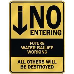   NO ENTERING FUTURE WATER BAILIFF WORKING  PARKING SIGN 